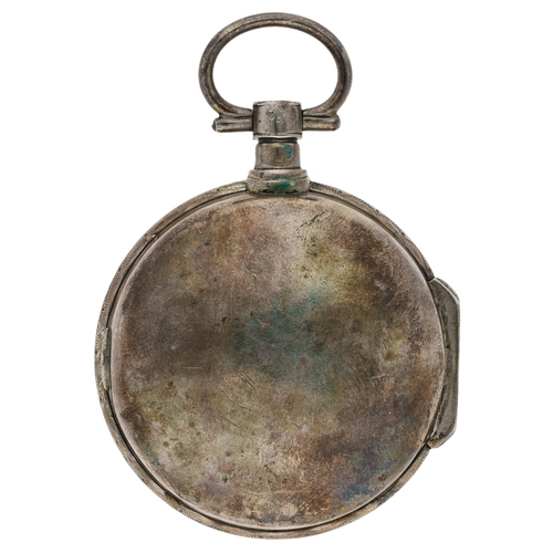 653 - Meulon, A. St. Brieuc - French white metal verge pocket watch, signed fusee movement with pierced en... 