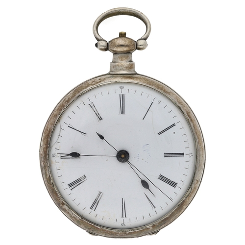 658 - Bovet Fleurier - mid 19th century white metal centre seconds pocket watch for the Chinese market, el... 