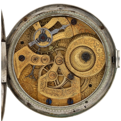 658 - Bovet Fleurier - mid 19th century white metal centre seconds pocket watch for the Chinese market, el... 