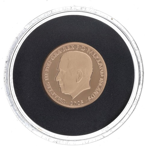 58 - Tower Mint Ltd - The Falkland Islands 2025 gold proof sovereign coin, limited edition 135/250, 8gm, ... 