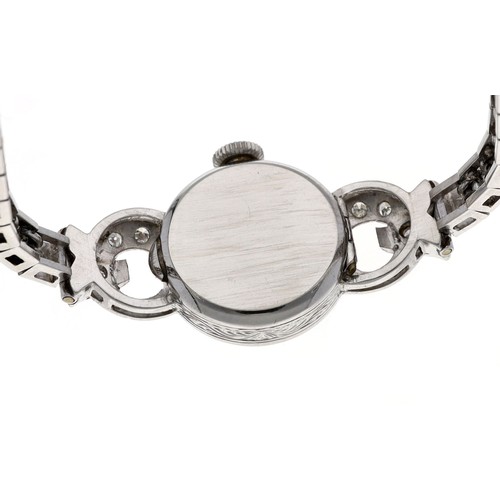 15 - Fine Vertex Revue platinum diamond set lady's cocktail wristwatch, case reference 334/1384 set with ... 