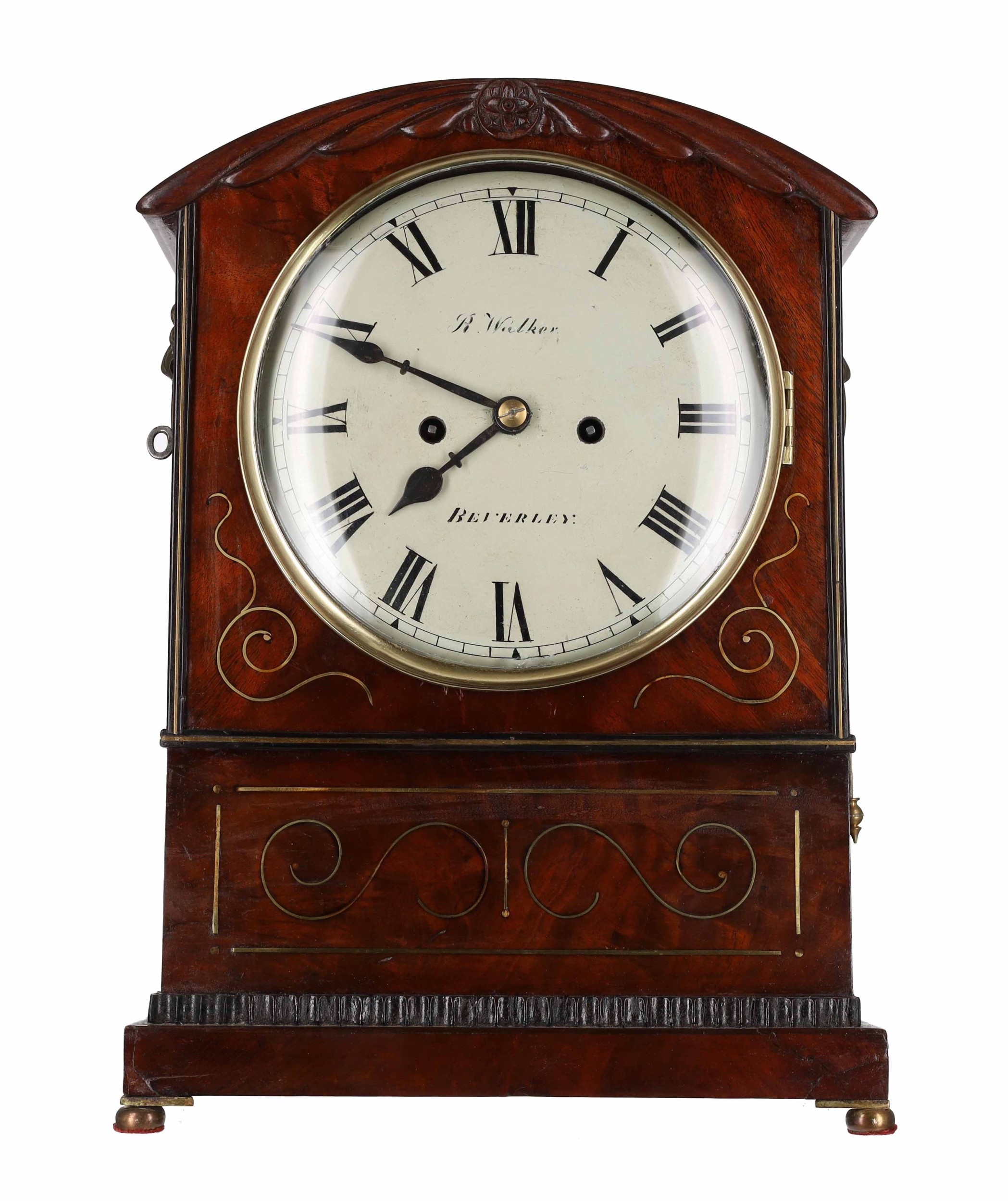 Mahogany double fusee bracket clock, the 8