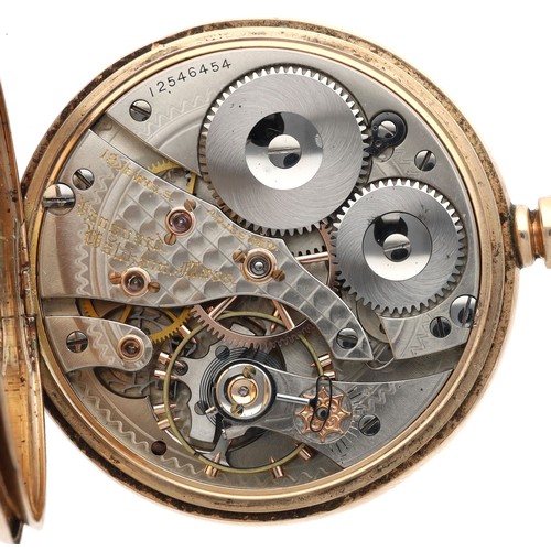 625 - American Waltham 'Vanguard' 10ct lever pocket watch, serial no. 12546454, circa 1903, signed 19 jewe... 