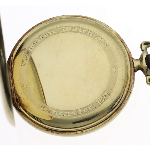603 - Hamilton Watch Co. 14ct dress pocket watch, serial no. 1975813, circa 1922, cal. 914 17 jewel adjust... 
