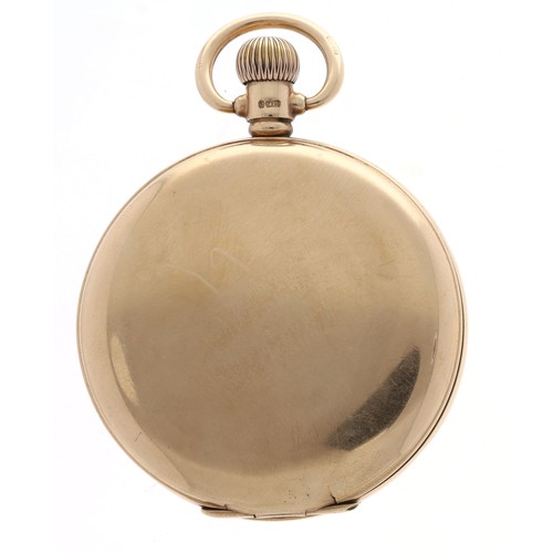 606 - American Waltham 9ct lever hunter pocket watch, serial no. 26072625, circa 1926, signed 15 jewel mov... 