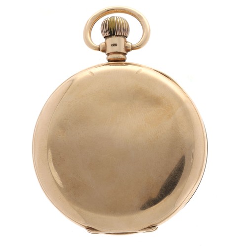 606 - American Waltham 9ct lever hunter pocket watch, serial no. 26072625, circa 1926, signed 15 jewel mov... 