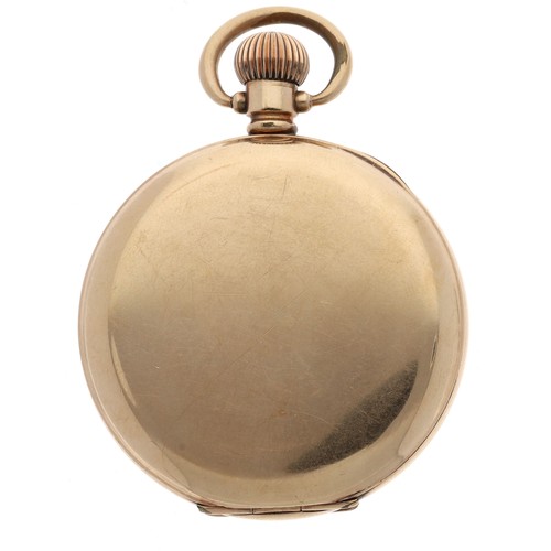 608 - American Waltham 'Traveler' gold plated pocket watch, serial no. 17517159, circa 1908, signed moveme... 
