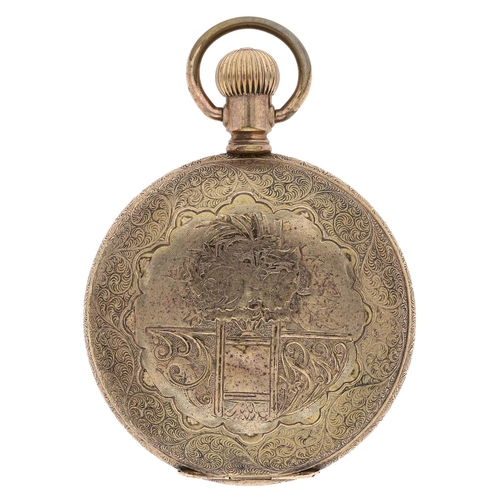 609 - Enterprise gold plated lever hunter pocket watch, lever-set movement signed Enterprise, no. 97356, w... 