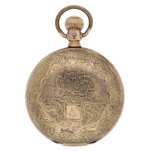 609 - Enterprise gold plated lever hunter pocket watch, lever-set movement signed Enterprise, no. 97356, w... 