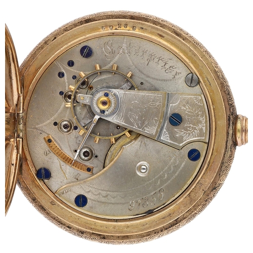 609 - Enterprise gold plated lever hunter pocket watch, lever-set movement signed Enterprise, no. 97356, w... 
