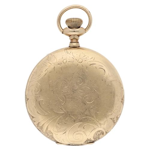 612 - Hamilton Watch Co. gold plated lever pocket watch, serial no. 81580, circa 1899, signed adjusted mov... 