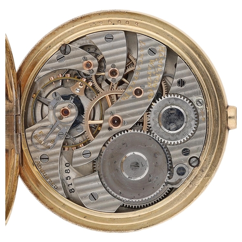612 - Hamilton Watch Co. gold plated lever pocket watch, serial no. 81580, circa 1899, signed adjusted mov... 