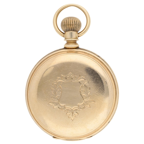 610 - Illinois Watch Co. 14ct lever set hunter pocket watch, serial no. 1043676, circa 1891, signed moveme... 