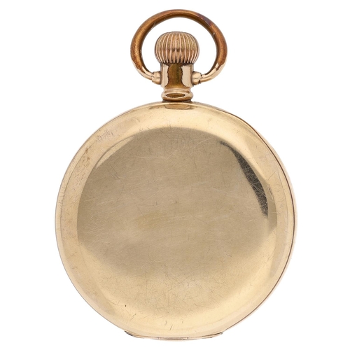 605 - American Waltham gold plated lever half hunter pocket watch, serial no. 18469258, circa 1912, signed... 