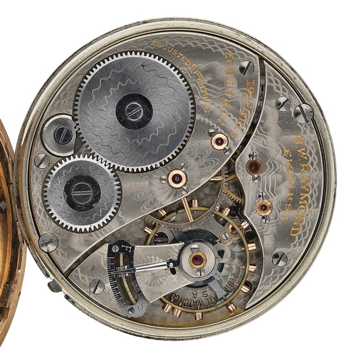 616 - Elgin National Watch Co. 'B.W. Raymond' gold filled lever set pocket watch, serial no. 20853607, cir... 
