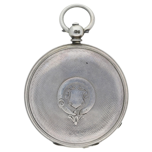 626 - John Street, Montreal - silver fusee lever hunter pocket watch, signed movement, no. 51517, with eng... 