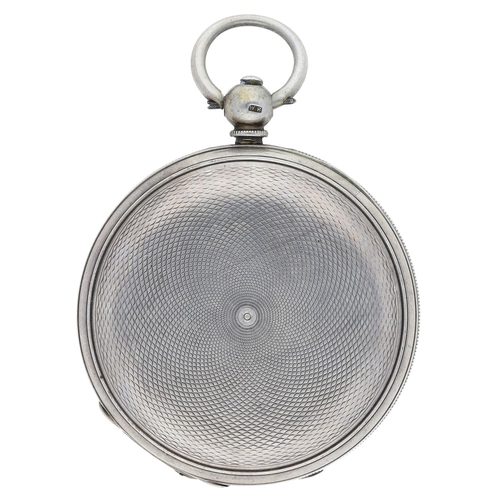 626 - John Street, Montreal - silver fusee lever hunter pocket watch, signed movement, no. 51517, with eng... 