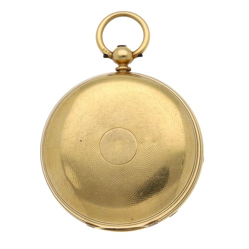 660 - David Bowen, Alfreton - Victorian 18ct fusee lever pocket watch, London 1864, the signed movement, n... 