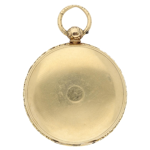 652 - H. Delolme, London - William IV 18ct duplex hunter pocket watch, London 1837, signed fusee movement,... 