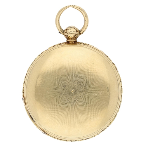 652 - H. Delolme, London - William IV 18ct duplex hunter pocket watch, London 1837, signed fusee movement,... 
