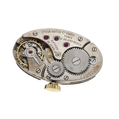 234 - Omega 9ct rectangular wire-lug lady's wristwatch, import hallmarks Edinburgh 1931, serial no. 7735xx... 