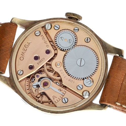 247 - Omega 9ct gentleman's wristwatch, reference no. 13322, serial no. 10877xxx, Birmingham 1947, circula... 