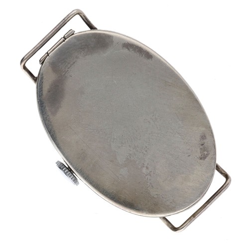 267 - Rolex WWI period silver oval wire-lug gentleman's wristwatch, import hallmarks London 1918, case no.... 