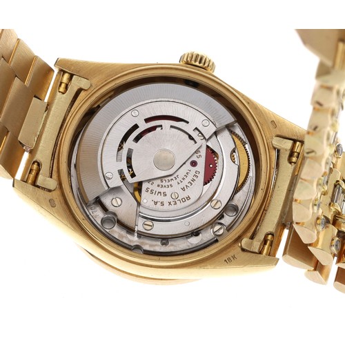 279 - Rolex Oyster Perpetual Day-Date 18ct ruby and diamond set gentleman's wristwatch, reference no. 1803... 