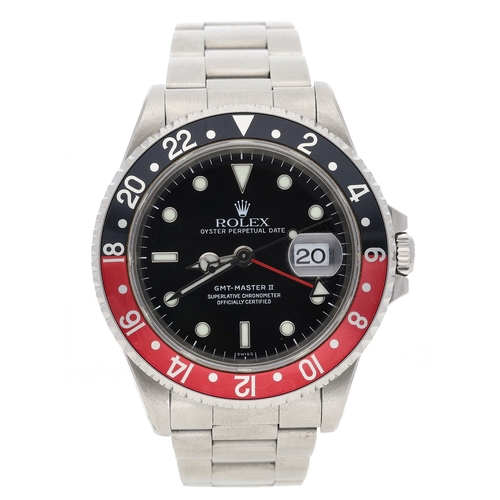 275 - Rolex Oyster Perpetual Date GMT-Master II gentleman's stainless steel wristwatch, reference. 16710, ... 