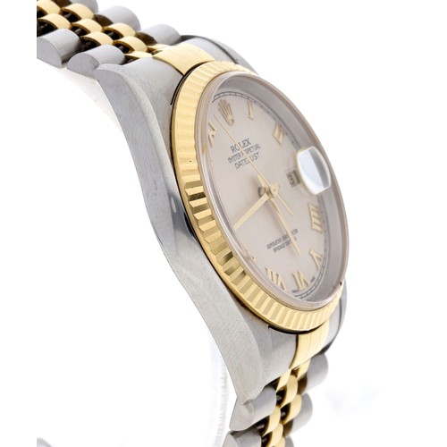 272 - Rolex Oyster Perpetual Datejust stainless steel and gold gentleman's wristwatch, reference no. 16233... 