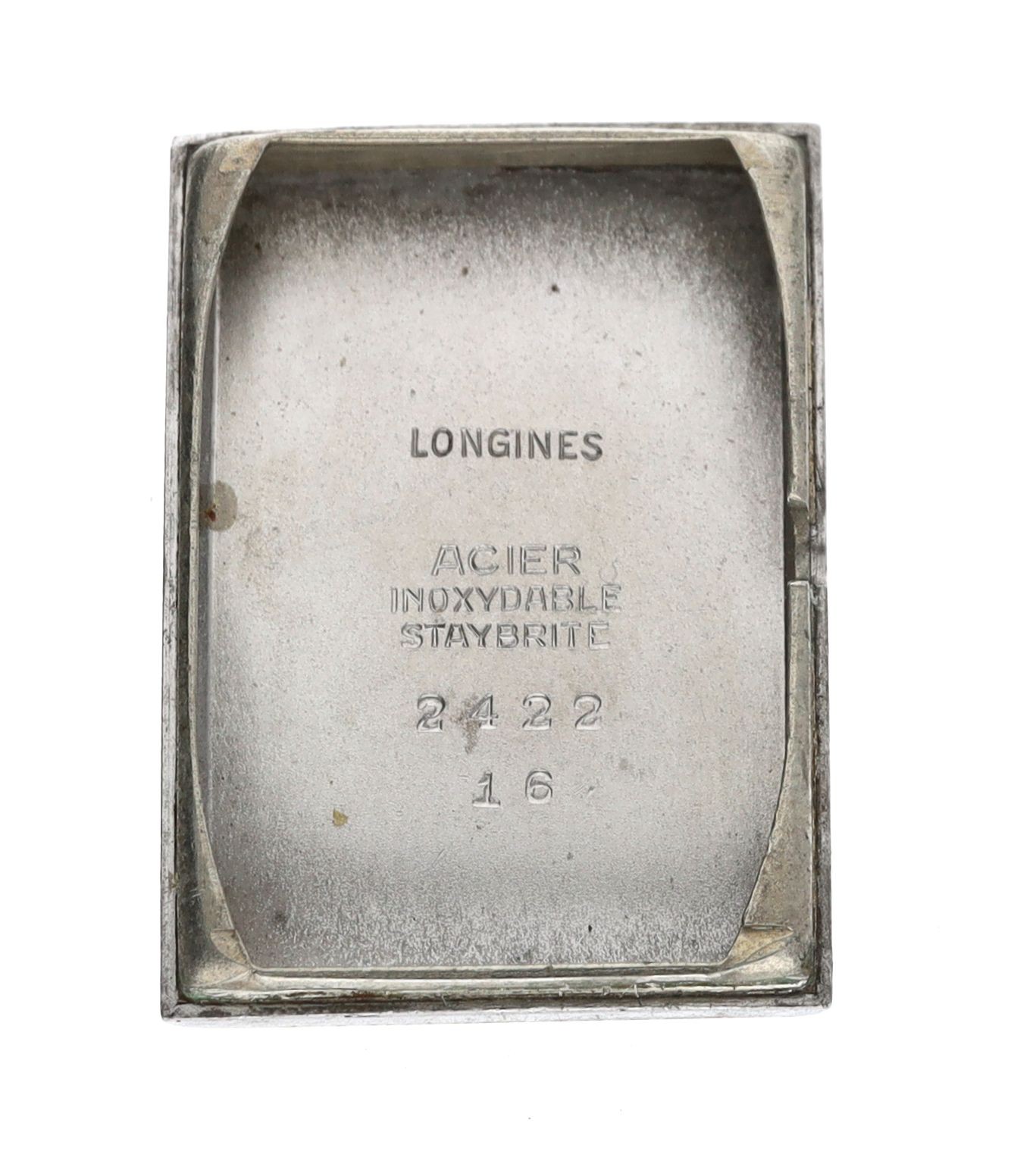 Longines rectangular 'hourglass' curved stainless steel and gold ...