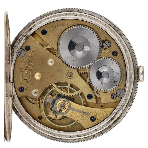 635 - American Waltham 'Traveler' silver lever pocket watch, serial no. 19373729, circa 1913, signed movem... 