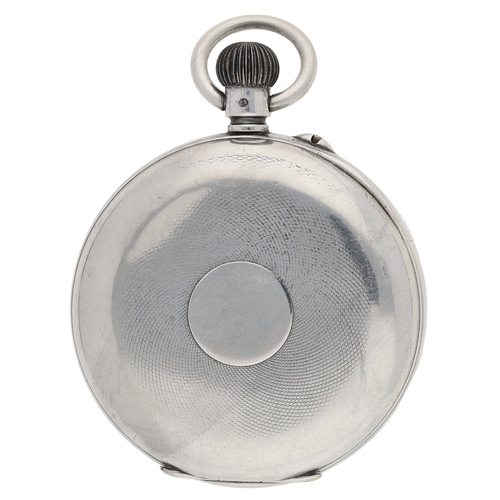 642 - J.W. Benson, London - Swiss silver (0.935) centre seconds chronograph lever pocket watch, gilt frost... 