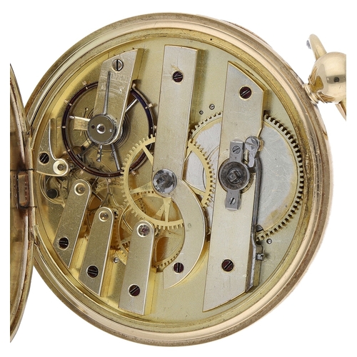 647 - Silver gilt detached lever pocket watch, gilt frosted bar movement, metal hinged cuvette inscribed '... 