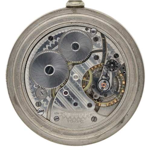 650 - The T. Eaton Co. Limited silveroid lever pocket watch, signed 15 jewel movement with compensated bal... 