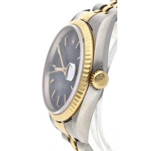261 - Rolex Oyster Perpetual Datejust gold and stainless steel wristwatch, reference no. 16233, serial no.... 