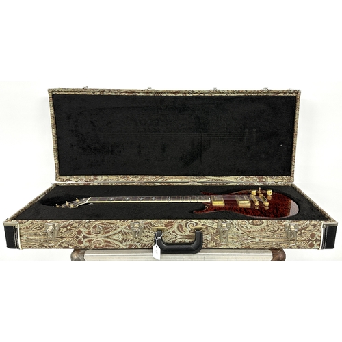 187 - Scott Walker Special electric guitar, made in USA; Body: brown finish quilted and figured maple upon... 