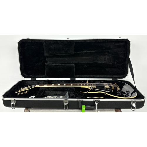 197 - 2003 Epiphone Les Paul Custom left-handed electric guitar, made in Indonesia; Body: ebony finish, li... 