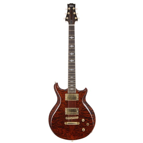 187 - Scott Walker Special electric guitar, made in USA; Body: brown finish quilted and figured maple upon... 
