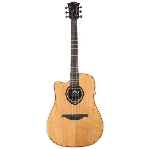 186 - Lag Hyvibe Tramontane THV30DCE left-handed electro-acoustic smart guitar; Back and sides: Bocote; To... 