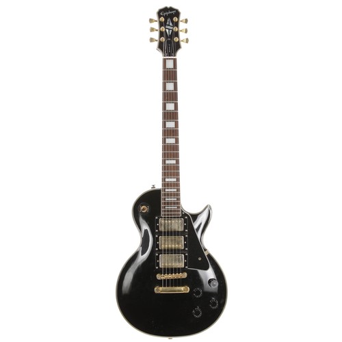 183 - 2000 Epiphone Les Paul Custom electric guitar, made in Korea; Body: black finish, various light impr... 
