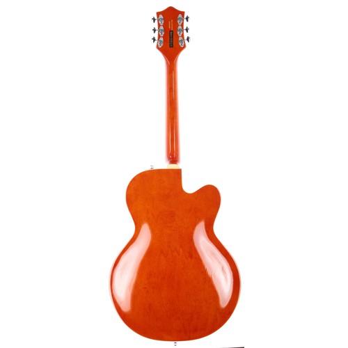 203 - 2015 Gretsch Electromatic G5420 left-handed hollow body electric guitar, made in Korea; Body: orange... 