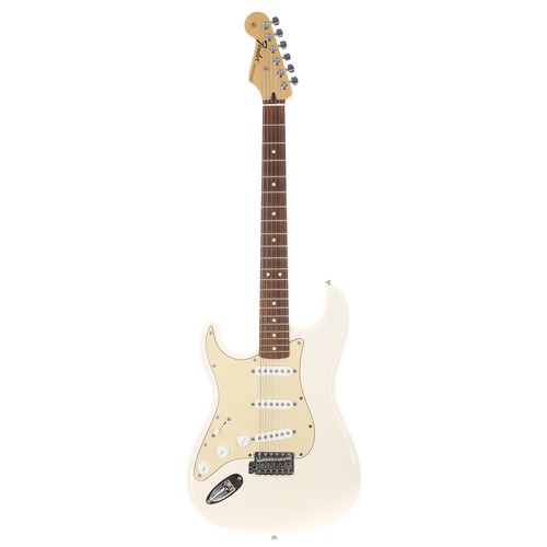 207 - 2012 Fender Standard Stratocaster left-handed electric guitar, made in Mexico; Body: Arctic white fi... 