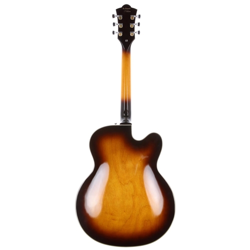 252 - 2000 DeArmond X-155 left-handed electric guitar, made in Korea; Body: sunburst finished maple; Neck:... 