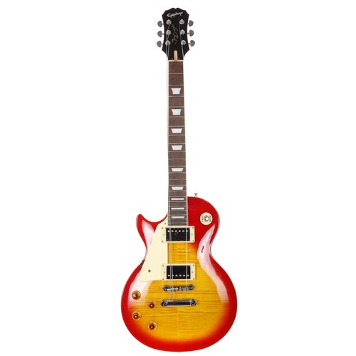 208 - 2004 Epiphone Les Paul Standard left-handed electric guitar, made in Korea; Body: cherry sunburst fi... 