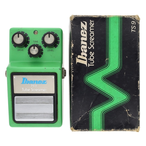 1283 - Early Ibanez TS9 Tube Screamer guitar pedal, made in Japan, circa 1981, black label, boxed*Please no... 