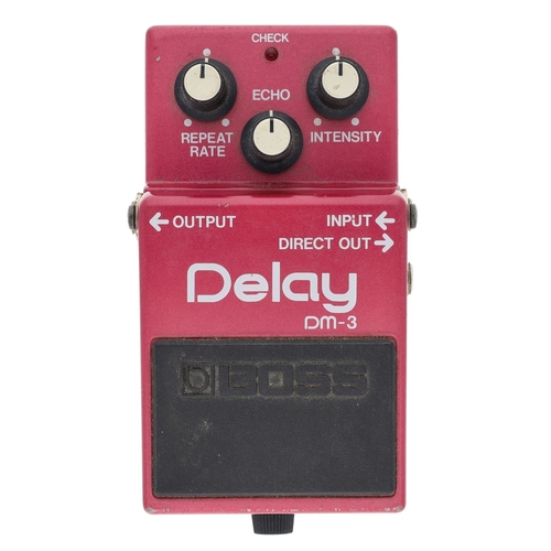 1299 - 1980s Boss DM-3 Delay guitar pedal, made in Japan, green label, boxed*Please note: Gardiner Houlgate... 