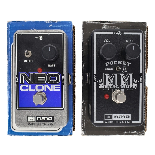 1311 - Electro-Harmonix Nano Metal Muff guitar pedal; together with an Electro-Harmonix Nano Neo Clone guit... 