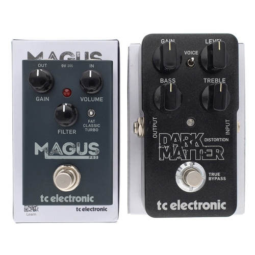 1322 - TC Electronic Dark Matter distortion guitar pedal; together with a TC Electronic Magus Pro guitar pe... 