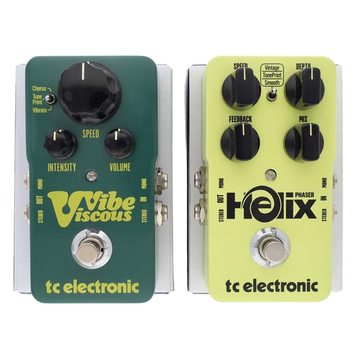 1323 - TC Electronic Vibe Viscous guitar pedal, boxed; together with a TC Electronic Helix Phaser guitar pe... 